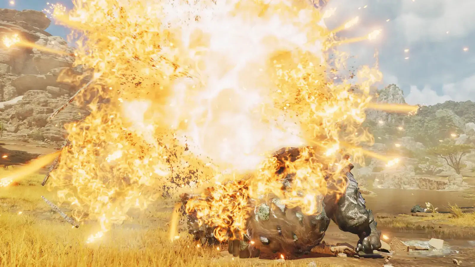 Chatacabra in Monster Hunter Wilds, in-game screenshot