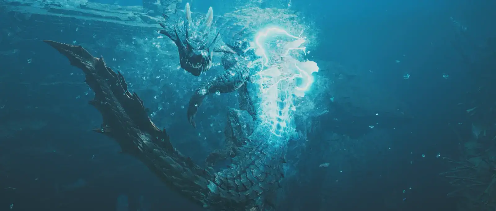 Lagiacrus in Monster Hunter Wilds, in-game screenshot